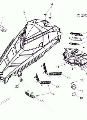 BODY HOOD ASM. - S13BF8GSA / GSL (49SNOWHOOD13SB)