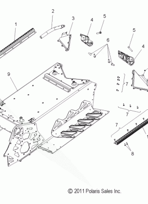 CHASSIS TUNNEL and REAR ASM. - S13BF8GSA / GSL (49SNOWCHASSISRR12600RUSH)