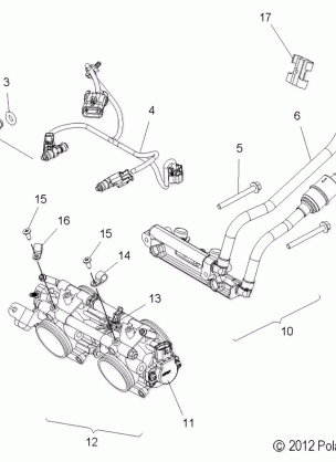 FUEL SYSTEM RAIL LINES and THROTTLE BODY - S13BR8GSA / GSL (49SNOWFUELLINE13800)