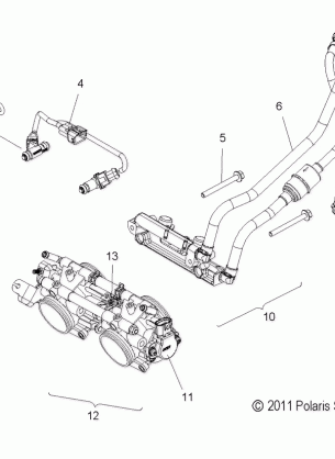 FUEL SYSTEM RAIL LINES and THROTTLE BODY - S12CG8 / CH8 ALL OPTIONS (49SNOWFUELLINE12800)