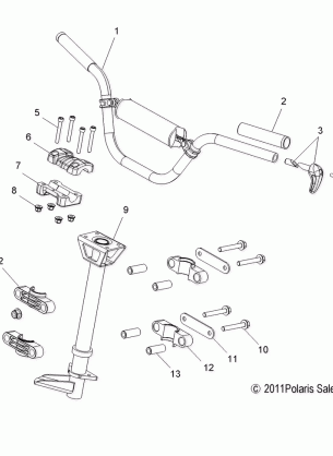 STEERING HANDLEBAR MOUNTING - S12CL8 / CW8 ALL OPTIONS (49SNOWHANDLEBAR12SBASLT)