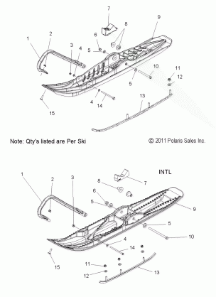 STEERING SKI ASM. - S12CL8 / CW8 ALL OPTIONS (49SNOWSKIASM12PR)