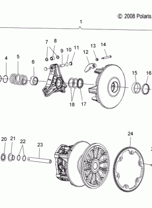 DRIVE TRAIN CLUTCH PRIMARY - S12PT5BSL / BEL (49SNOWDRIVECLUTCH09TRLTRG)