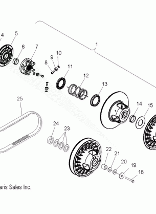 DRIVE TRAIN CLUTCH SECONDARY - S12PT5BSL / BEL (49SNOWDRIVENCLUTCH11550)