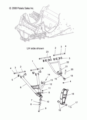 SUSPENSION FRONT CONTROL ARMS and SPINDLE - S12PT5BSL / BEL (49SNOWSUSPFRT09550SHIFT)