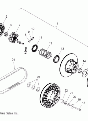 DRIVE TRAIN CLUTCH SECONDARY - S12PT6HSL / HEL (49SNOWDRIVENCLUTCH09600RMK)