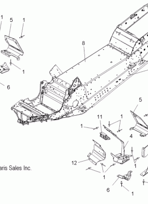 CHASSIS ASM. and FOOTRESTS - S12PT7FSL (49SNOWCHASSIS09FSTRG)