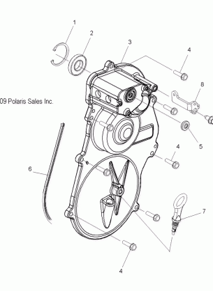 DRIVE TRAIN GEARCASE COVER ASM. and DIPSTICK - S12PT7FSL (49SNOWGEARCASECVR10FSTTRG)