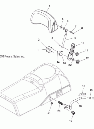 BODY BACKREST AND GRABHANDLES - S12PU6NSL / NEL (49SNOWBACKREST11WIDE)