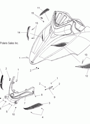 BODY HOOD FRONT HINGE ASM. - S12PU6NSL / NEL (49SNOWHOODMTG10600WIDE)