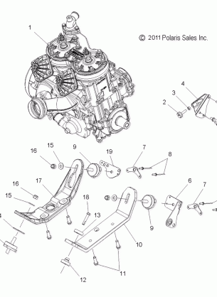 ENGINE MOUNTING - S12PU6NSL / NEL (49SNOWENGINEMOUNT12WIDE)