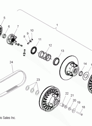 DRIVE TRAIN CLUTCH SECONDARY - S12PU6NSL / NEL (49SNOWDRIVENCLUTCH11WIDE)