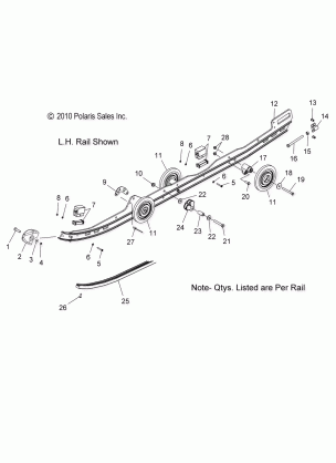 SUSPENSION RAILS - S12PU6NSL / NEL (49SNOWSUSPRAIL11WIDE)