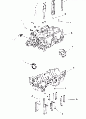 ENGINE CRANKCASE - S12PU6NSL / NEL (49SNOWCRANKCASE10600IQ)