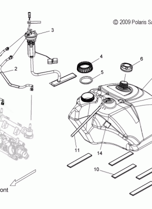 FUEL SYSTEM FUEL TANK and FUEL LINES - S12PU7ESL / EEL (49SNOWFUEL10WIDE)