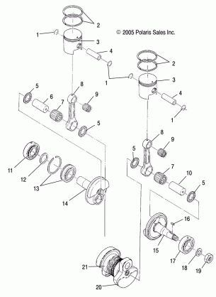 ENGINE PISTON and CRANKSHAFT - S12SU4BEL (4997559755C08)