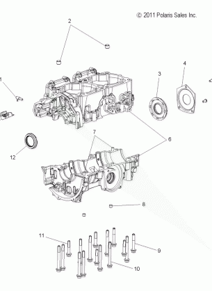 ENGINE CRANKCASE - S12BF8GSA / GSL (49SNOWCRANKCASE12800SB)