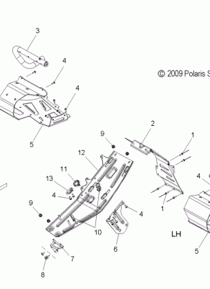 CHASSIS CLUTCH GUARD and FOOTRESTS - S12BF8GSA / GSL (49SNOWCLUTCHGUARD10PR)