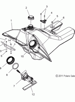 FUEL SYSTEM FUEL TANK ASM. - S12BF8GSA / GSL (49SNOWFUEL12800SB)