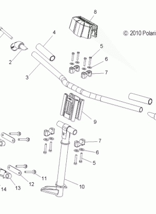 STEERING UPPER and HANDLEBAR ASM. - S12BF8GSA / GSL (49SNOWHANDLEBAR12800SB)