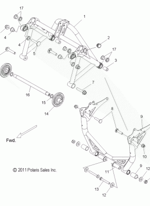 SUSPENSION CRANK ASM. REAR - S12BF8GSA / GSL (49SNOWSUSPCRANK12800SB)