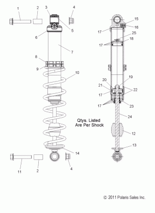 SUSPENSION SHOCK IFS (7043725) - S12BF8GSA / GSL (49SNOWSHOCKIFS7043725)