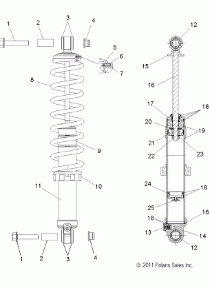 SUSPENSION SHOCK REAR (7043721) - S12BF8GSA / GSL (49SNOWSHOCKREAR7043721)