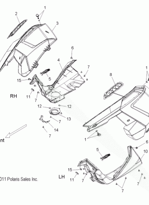 BODY FENDERS and SIDE PANELS - S12BF8GSA / GSL (49SNOWFENDERS12SB)