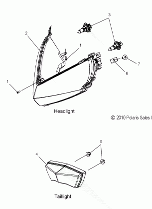 ELECTRICAL HEADLIGHT and TAILLIGHT - S12BS6NSA / NSB / NSC / NSL / NSM / NSP / NEL (49SNOWHEADLGHT11RUSH)