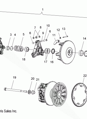 DRIVE TRAIN CLUTCH PRIMARY - S12BS8 / BC8 ALL OPTIONS (49SNOWDRIVECLUTCH09600TRG)