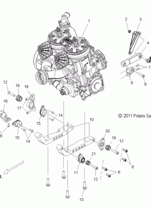 ENGINE MOUNTING - S12BP6 ALL OPTIONS (49SNOWENGINEMOUNT12600RMK)