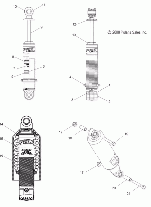 SUSPENSION SHOCK FRONT TRACK (7043244) - S11PD7FSL (49SNOWSHOCKFRONT7043244SB)