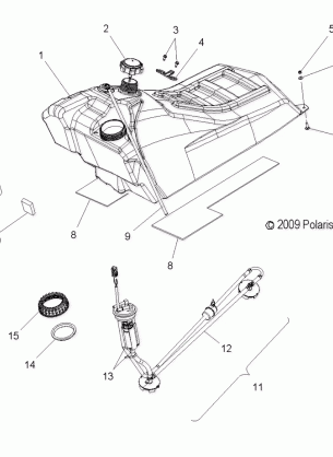 FUEL SYSTEM FUEL TANK ASM. - S11PK6HSA / HSL / HEA / PM6HSA / HSL (49SNOWFUEL10600RMK)