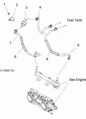 FUEL SYSTEM THROTTLE BODY and FUEL LINES - S11PP7FSL (49SNOWTHROTTLE09FSTRG)