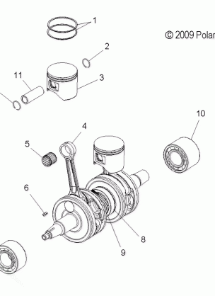 ENGINE PISTON and CRANKSHAFT - S11BF8 / BD8 ALL OPTIONS (49SNOWPISTONCRANKSHAFT10800RMK)