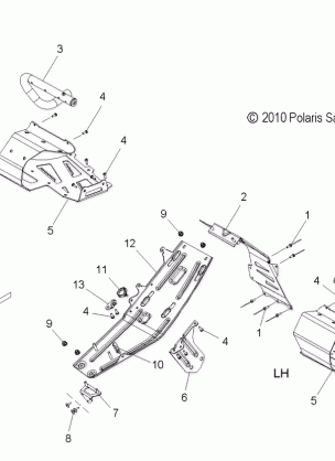 CHASSIS CLUTCH GUARD and FOOTRESTS - S11BF8 / BD8 ALL OPTIONS (49SNOWCLUTCHGUARD11600PRO)