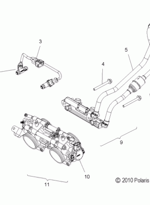 FUEL SYSTEM RAIL LINES and THROTTLE BODY - S11BF8 / BD8 ALL OPTIONS (49SNOWFUELLINE11PRMK)