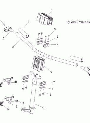 STEERING UPPER and HANDLEBAR ASM. - S11BF8 / BD8 ALL OPTIONS (49SNOWHANDLEBAR11RUSH)