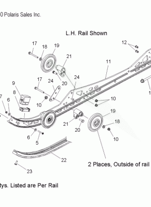 SUSPENSION RAIL ASM. - S11BF8 / BD8 ALL OPTIONS (49SNOWSUSPRAIL11RUSH)