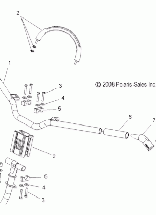 STEERING HANDLEBAR MOUNTING - S10PK6HSA / HSL / HEA / PM6HSA / HSL (49SNOWHANDLEBAR09700RMK)