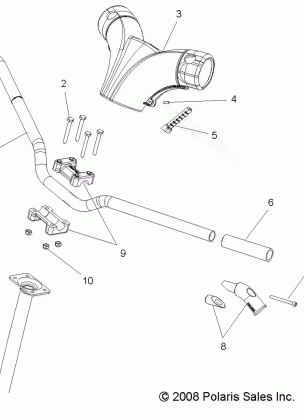 STEERING HANDLEBAR - S10PP7FSL / FEL (49SNOWHANDLEBAR09TRBODRGN)