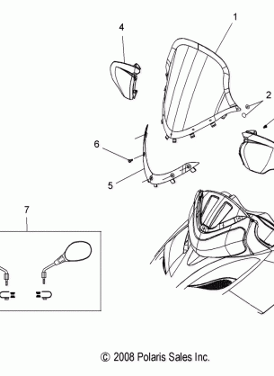 BODY WINDSHIELD and MIRRORS - S10PT6HSL / HSM / HEM (49SNOWWINDSHLD09600TRG)