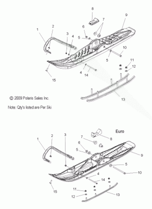 STEERING SKI ASM. - S10PT6HSL / HSM / HEM (49SNOWSKIASM10600TRG)