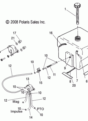 FUEL SYSTEM FUEL TANK and HOSES - S10SU4BSL / BEL (49SNOWFUEL09WIDELX)