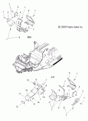 CHASSIS FOOTRESTS and CLUTCH GUARD - S10PB5BSA / BSL / BEA (49SNOWCHASSISFRT10550SHIFT)