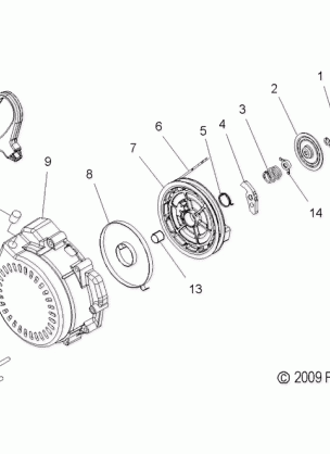 ENGINE RECOIL STARTER - S10PB8ESA / ESL (49SNOWRECOIL10800RMK)