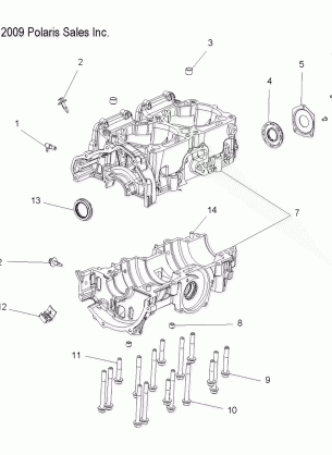 ENGINE CRANKCASE - S10PB8ESA / ESL (49SNOWCRANKCASE10ASLT)