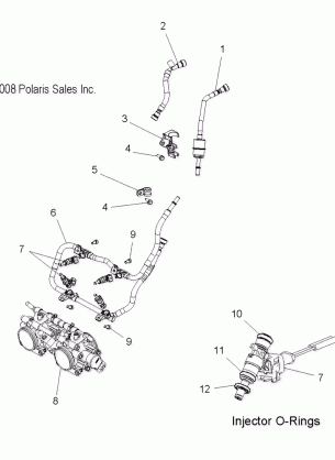 FUEL SYSTEM RAIL LINES and THROTTLE BODY - S10PB8ESA / ESL (49SNOWFUELLINE09600IQ)