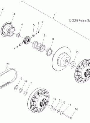 DRIVE TRAIN CLUTCH SECONDARY - S10PB8ESA / ESL (49SNOWDRIVENCLUTCH09800SB)