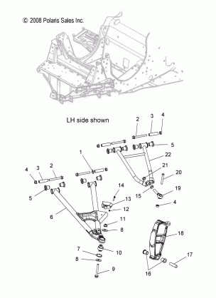 SUSPENSION FRONT CONTROL ARMS and SPINDLE - S10PB8ESA / ESL (49SNOWSUSPFRT09SHIFT)